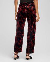 Black Velvet Rose Slim Ankle Pants