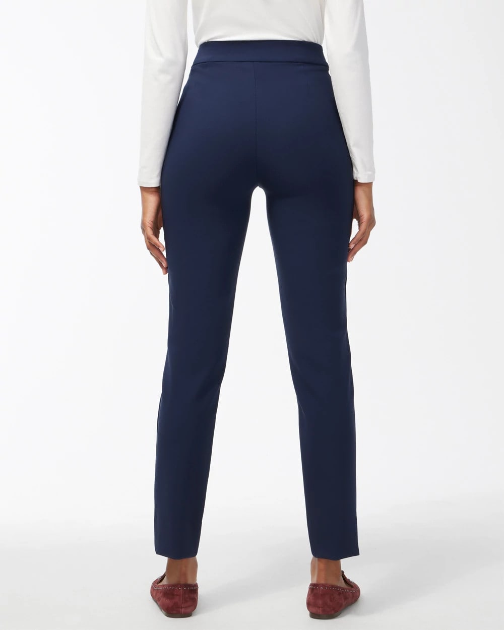 Ink Bi-Stretch Front Seam Slit Ankle Pants