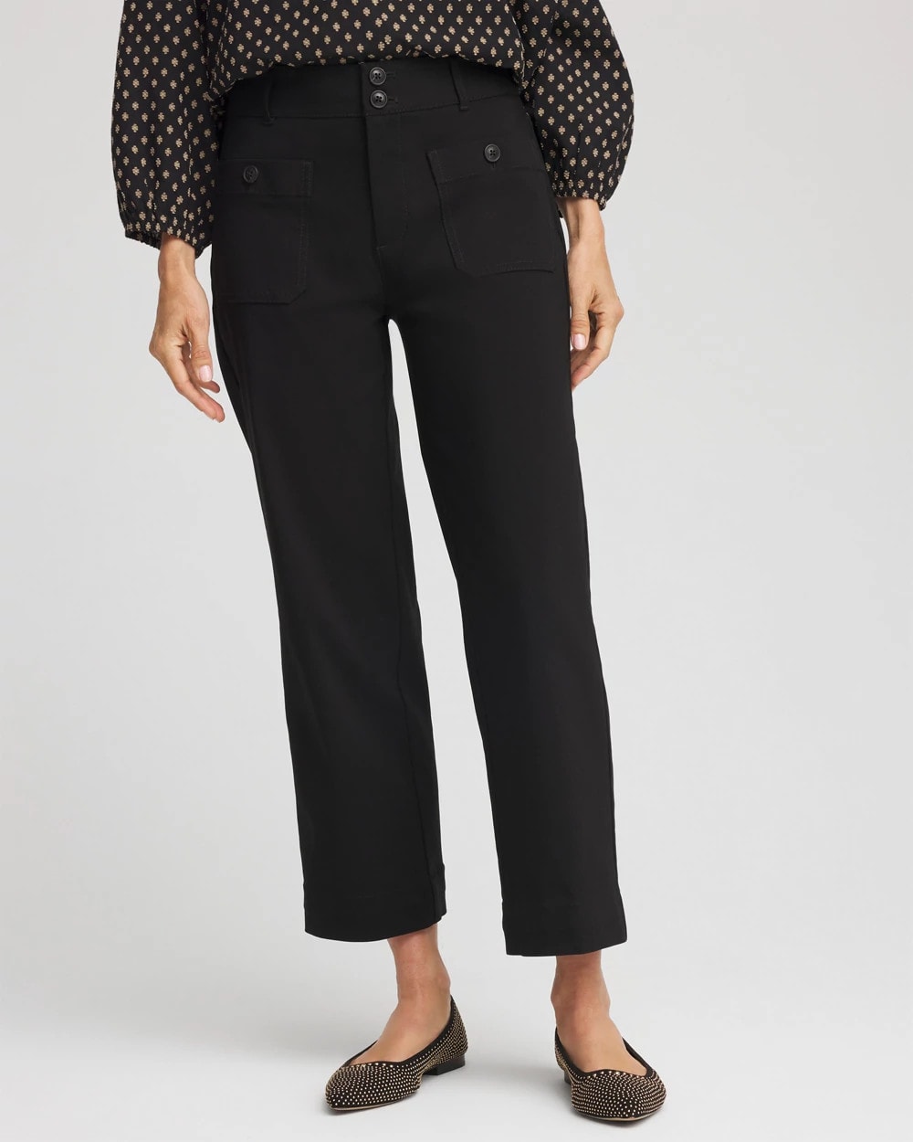 Black Emme Four Pocket Straight Cropped Pants