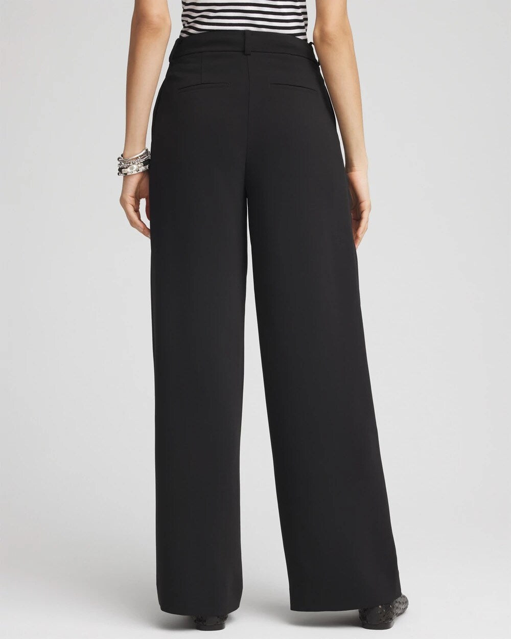 Black Crepe Pleated Relaxed Pants