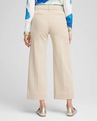 Wild Truffle Button Knit Twill Cropped Pants