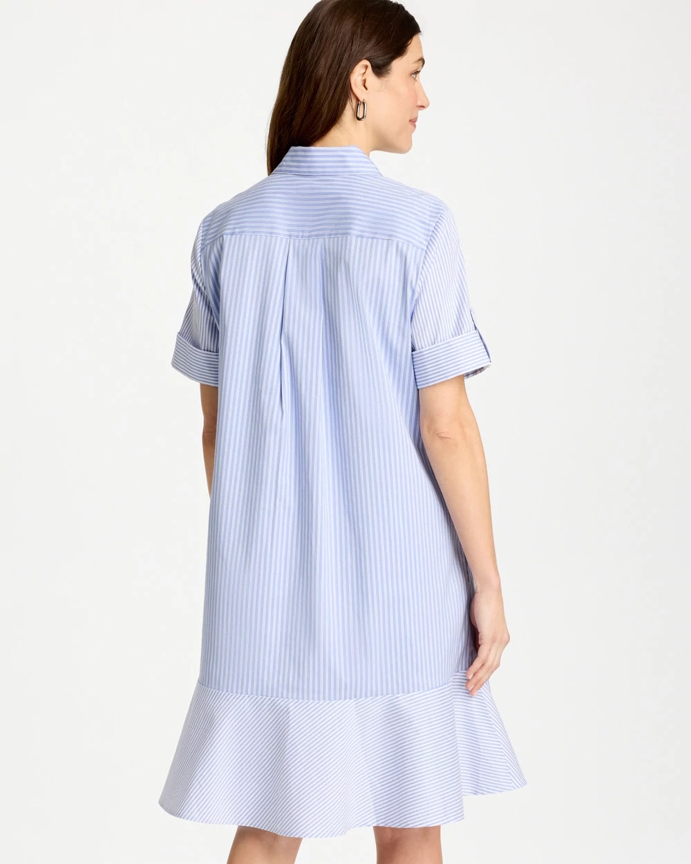 Blue Orchid Popover Striped Tiered Poplin Dress