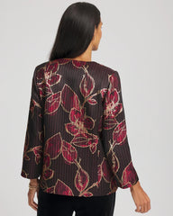 Red Travelers™ Collection Jacquard Foiled Floral Jacket