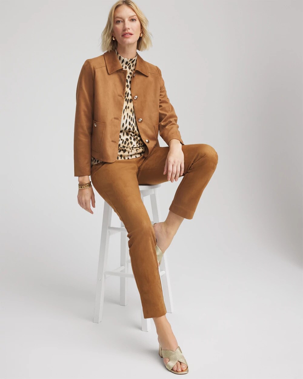 Burnt Sienna Suede Cropped Jacket