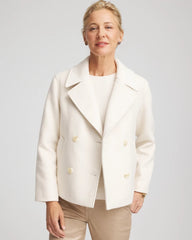 English Cream Wool Peacoat