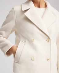 English Cream Wool Peacoat