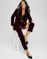 Black Velvet Printed Blazer