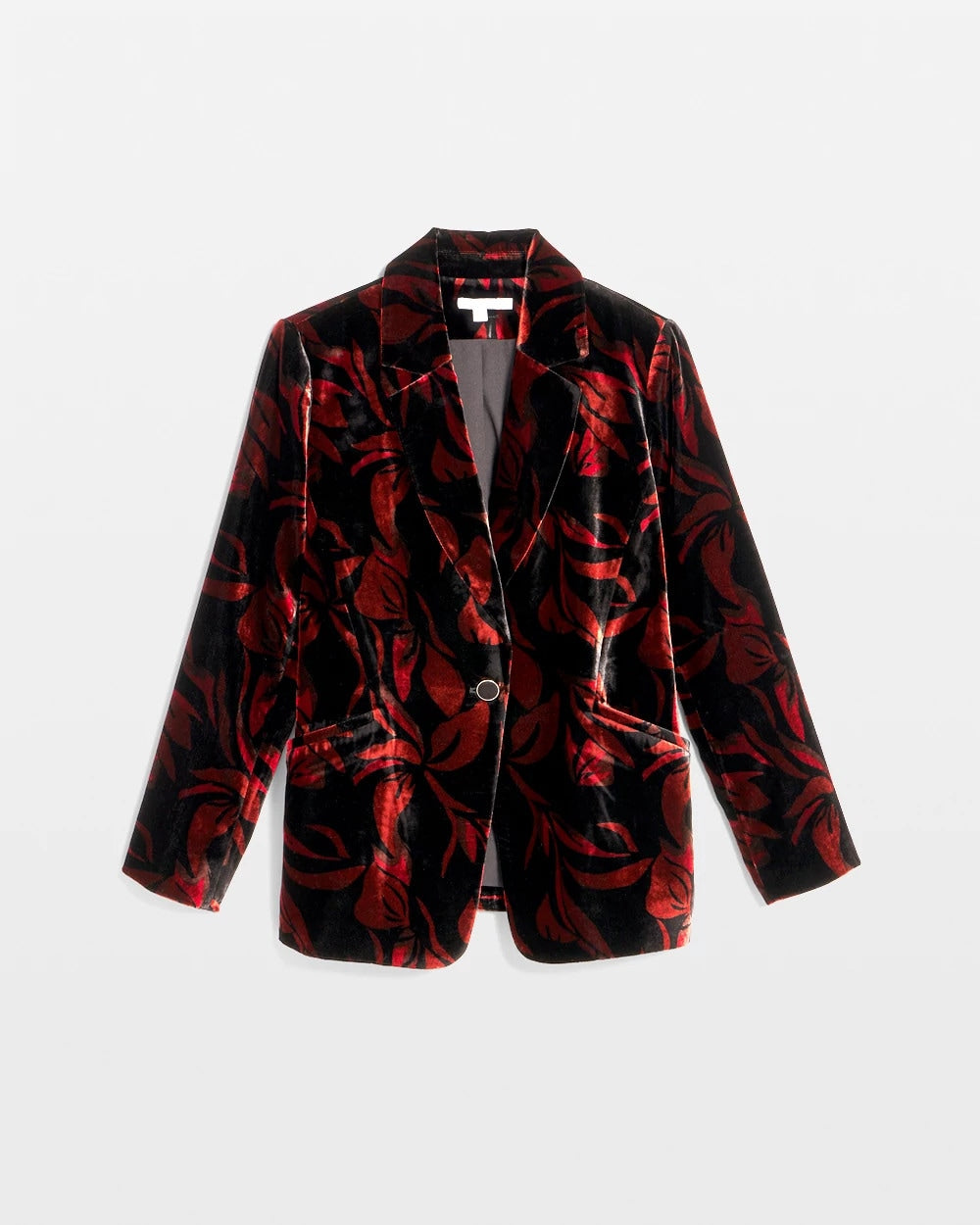 Black Velvet Printed Blazer