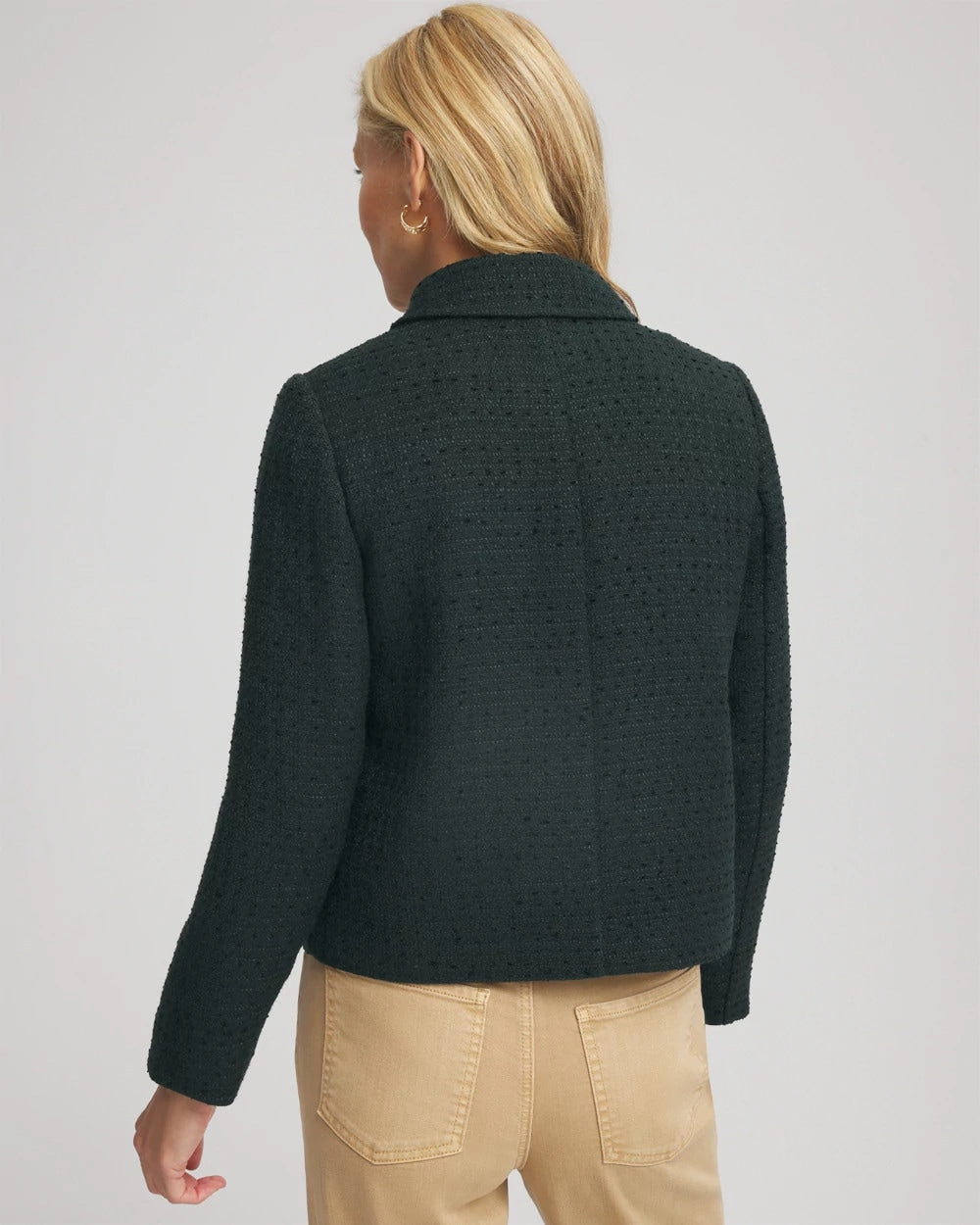 Darkest Spruce Tweed Cropped Jacket
