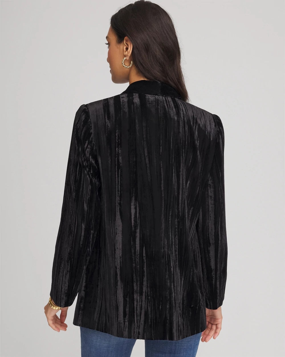 Black Velvet Shawl Collar Blazer