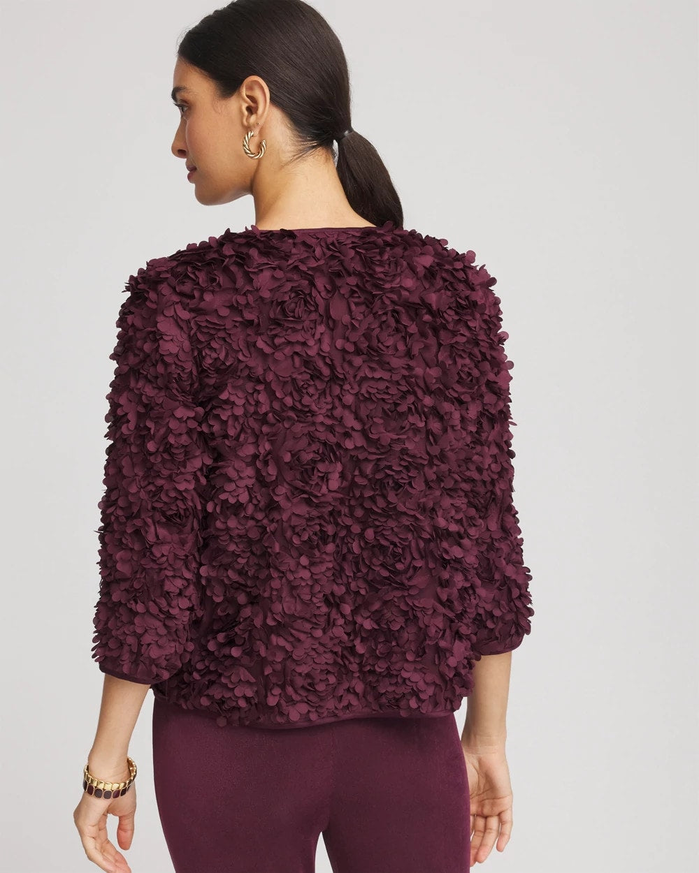 Blackened Burgundy Travelers™ Collection Textured Rosette Jacket