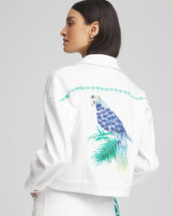 Alabaster Embroidered Relaxed Denim Jacket