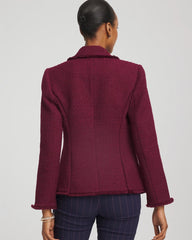 Deep Chianti Tweed Fringe Blazer
