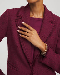 Deep Chianti Tweed Fringe Blazer