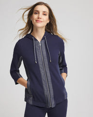 Passport Blue Zenergy® French Terry & Chambray Jacket