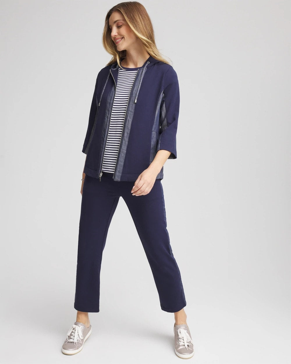 Passport Blue Zenergy® French Terry & Chambray Jacket