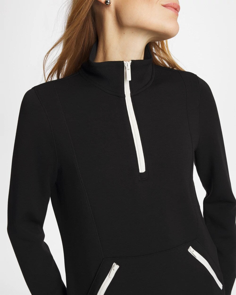 Black Zenergy® Soft Contrast Half Zip Pullover