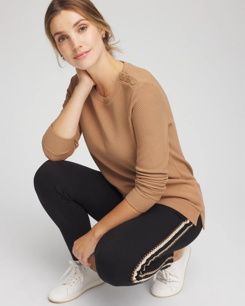 Caramel Apple Zenergy® Ottoman Ribbed Tunic