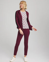 Deep Chianti Zenergy® Soft Brushed Striped Top