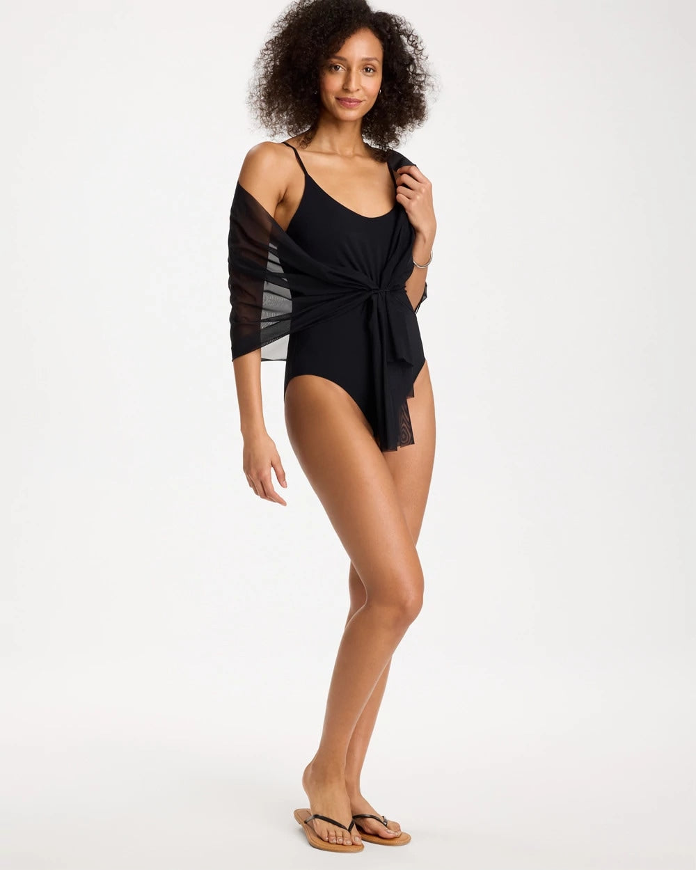 Black Gottex Yuri Flower Mesh One Piece Swimsuit