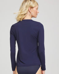 Navy Gottex Long-Sleeve Swim Shirt