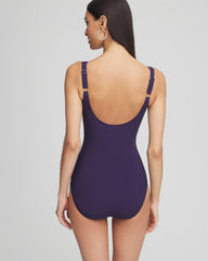 Blue Multi Gottex Water Square-Neck One-Piece Swimsuit