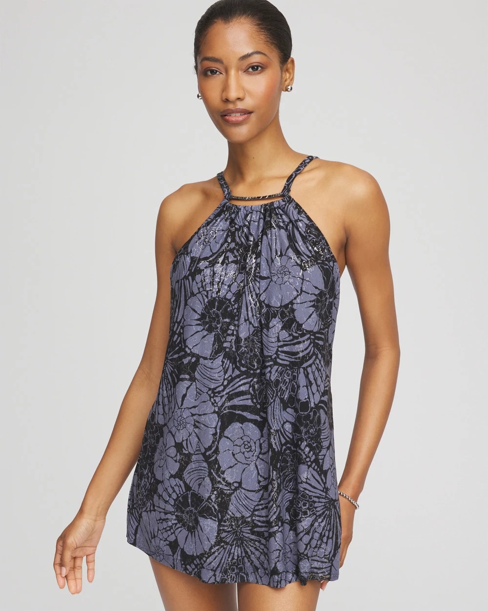 Black/Multi Magicsuit® Shell Beach Parker Swim Dress