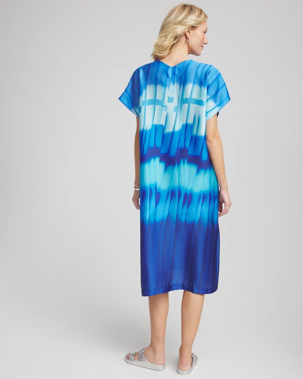 Blue Multi Gottex Golden Hour V-Neck Dress Cover-Up