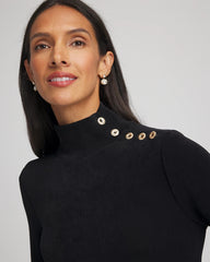 Travelers Black Travelers™ Button Mockneck Top