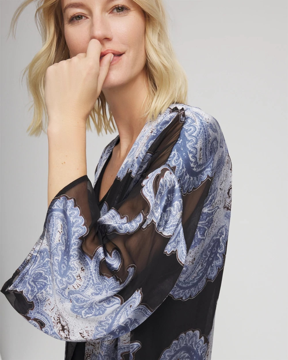 Canyon Blue Travelers™ Collection Paisley Burnout Jacket