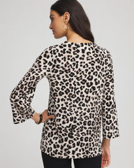 Deep Taupe Travelers™ Animal-Print Lattice Top