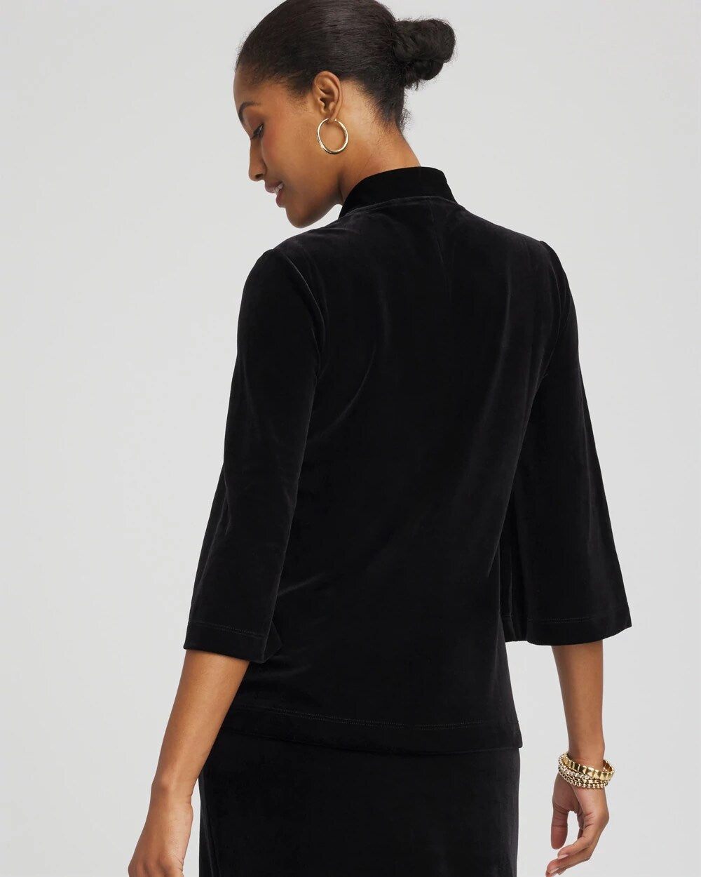 Travelers Black Travelers™ Velvet V-Neck Kimono Sleeve Top