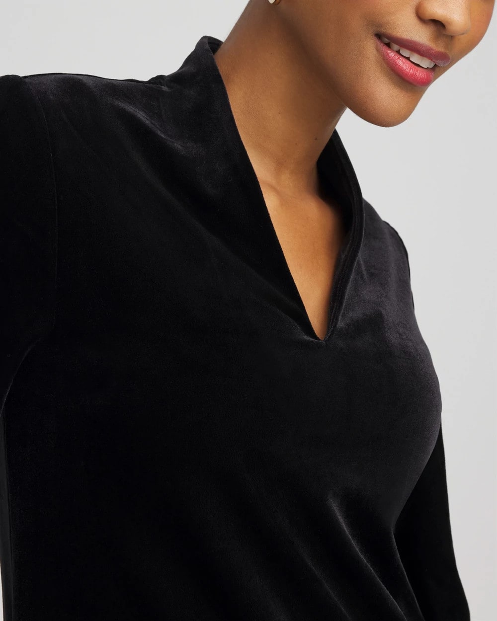Travelers Black Travelers™ Velvet V-Neck Kimono Sleeve Top
