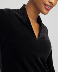 Travelers Black Travelers™ Velvet V-Neck Kimono Sleeve Top