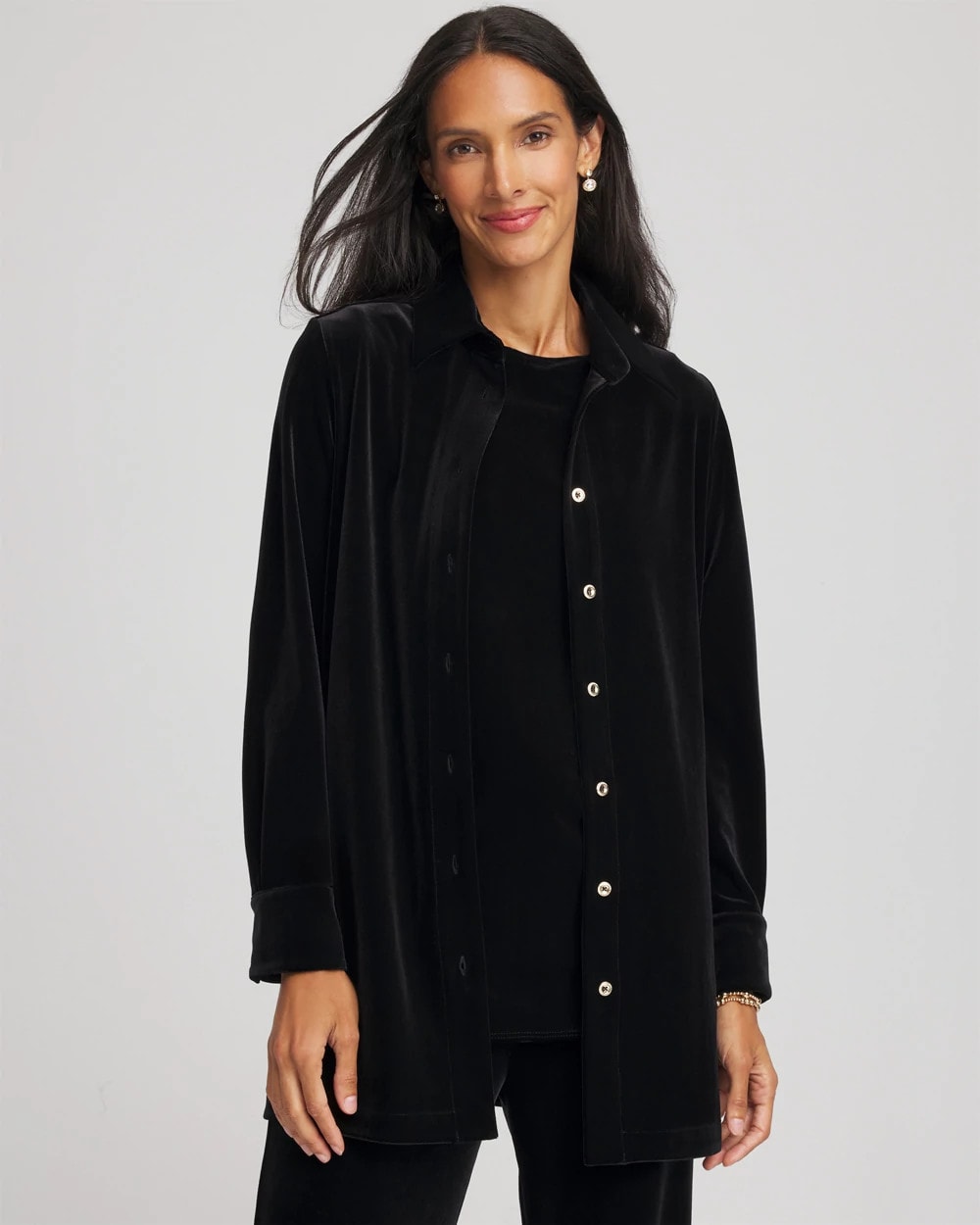 Travelers Black Travelers™ Velvet Button-Down Shirt