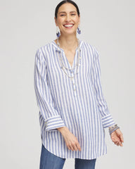 Indigo No Iron™ Linen Tunic