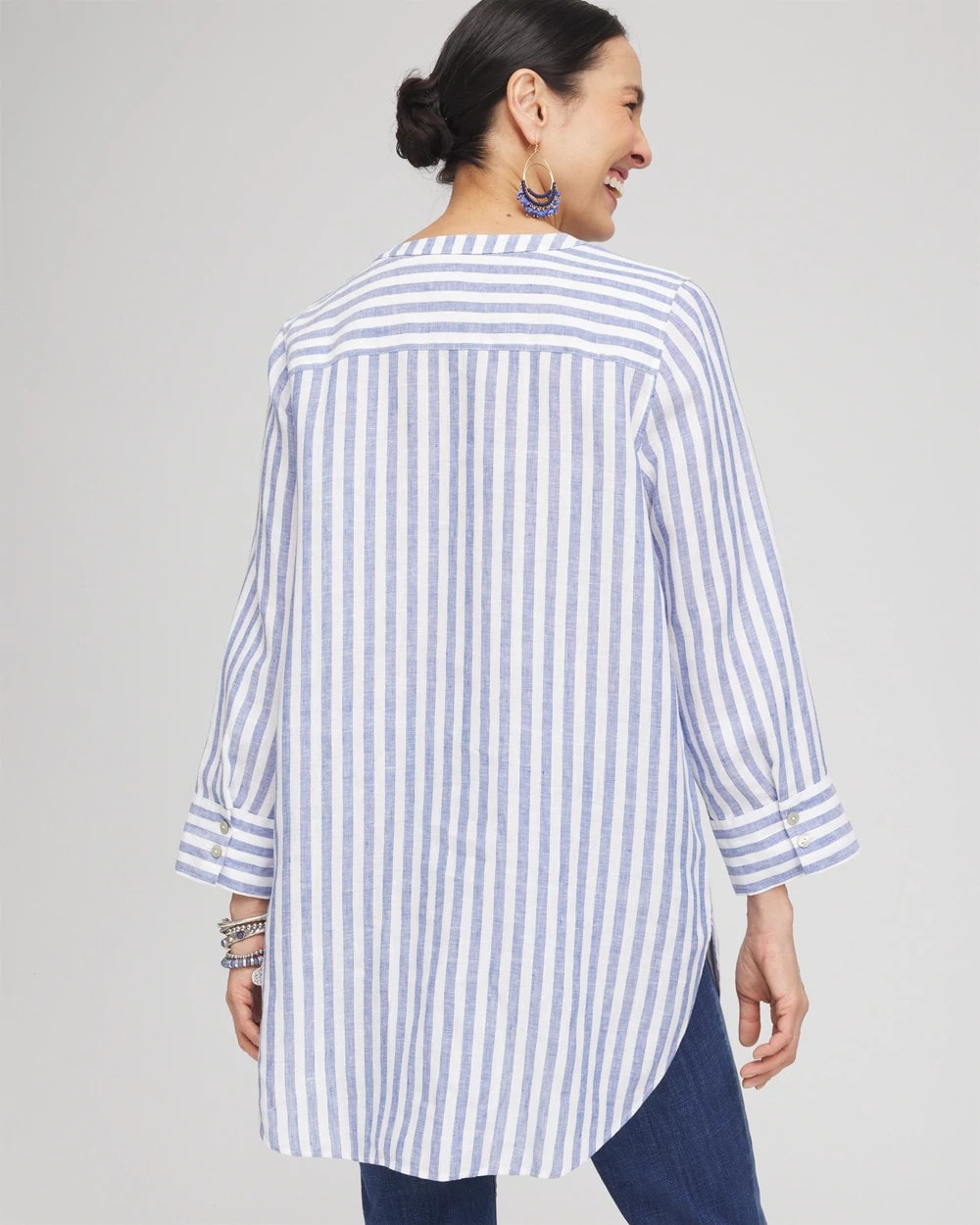 Indigo No Iron™ Linen Tunic