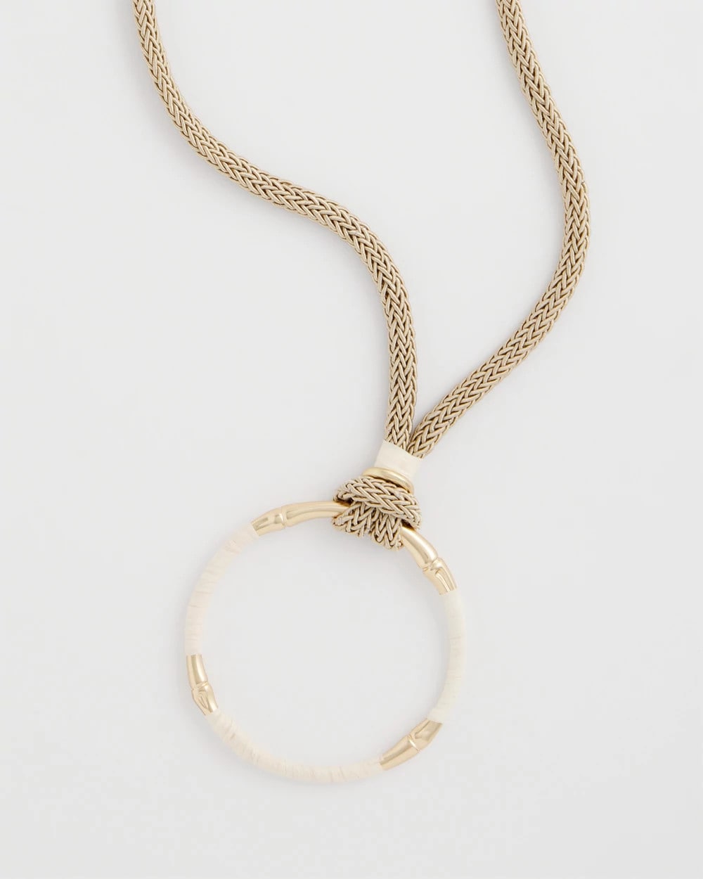 Neutral Large Open Pendant Necklace