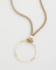 Neutral Large Open Pendant Necklace