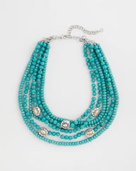 Turquoise Turquoise Multistrand Bib Necklace