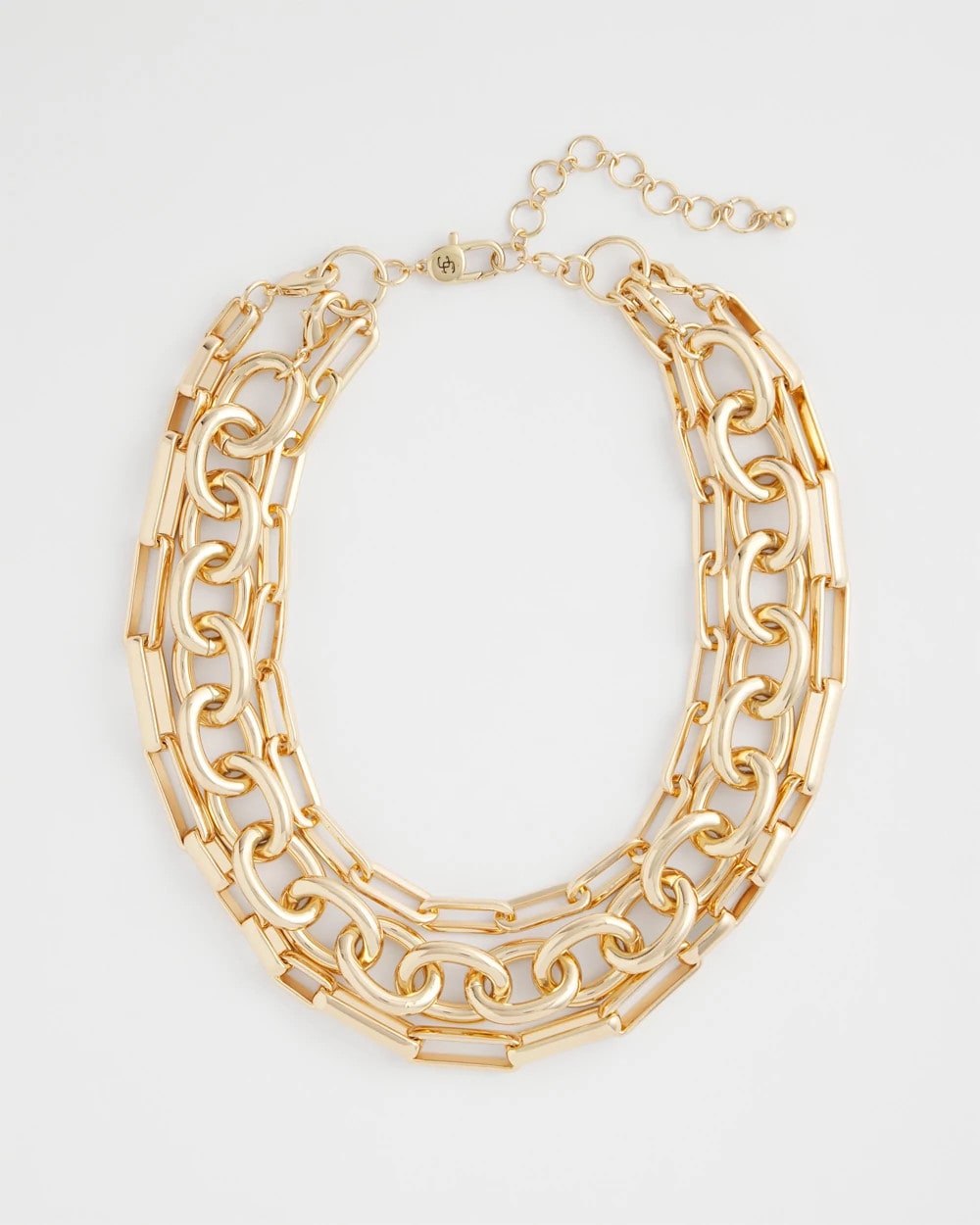 Gold Convertible Three-Strand Chain Necklace