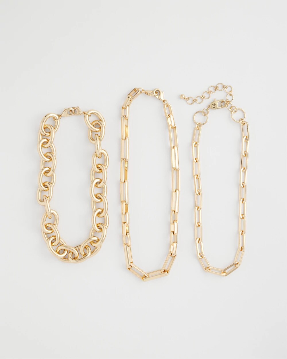 Gold Convertible Three-Strand Chain Necklace