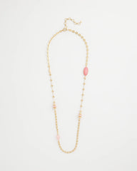 Pink Pink Accent Long Single Strand Necklace