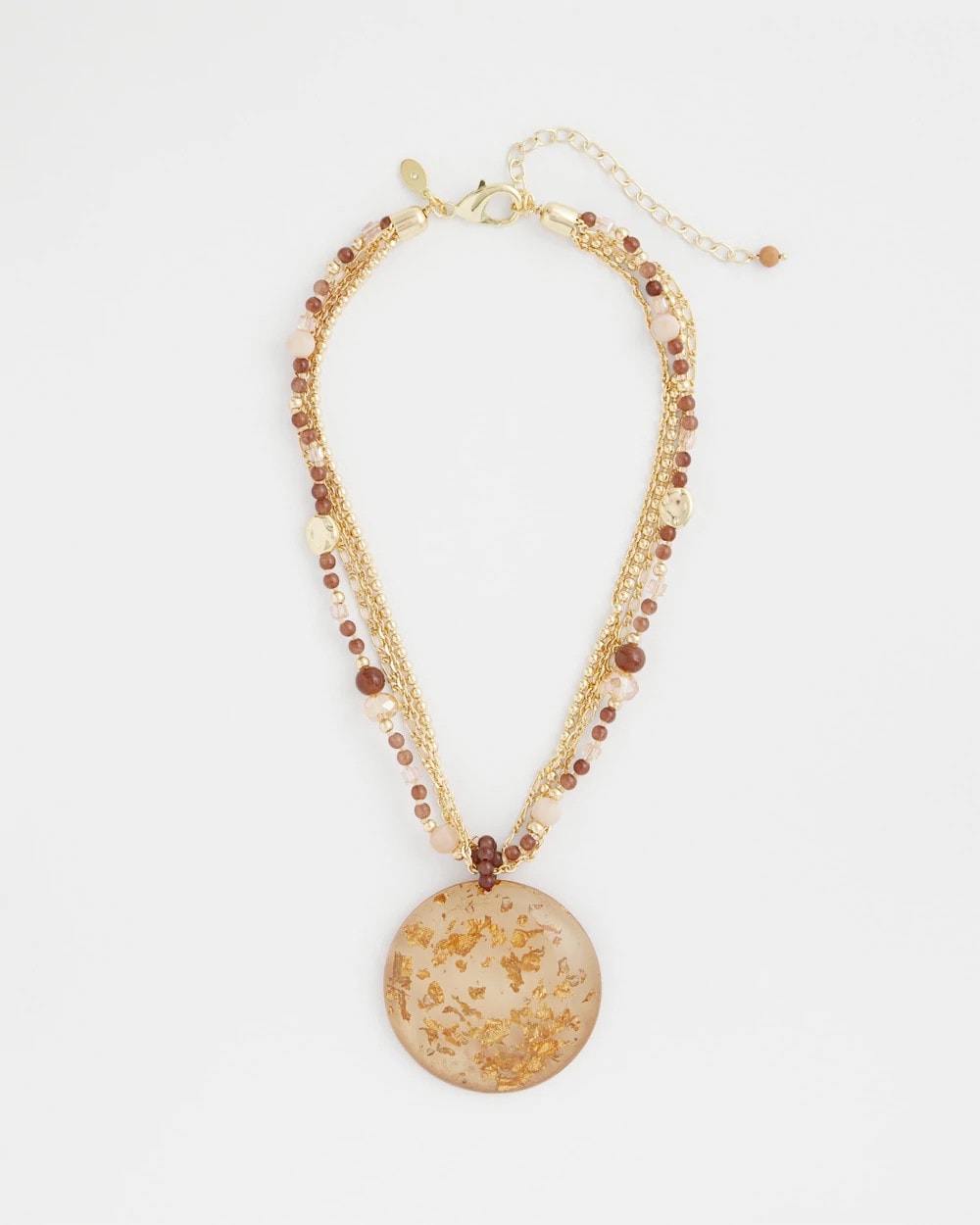Neutral Gold Foil Pendant Necklace