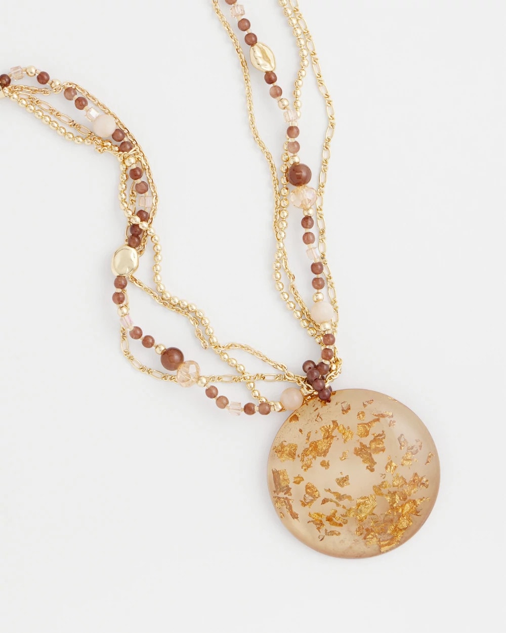 Neutral Gold Foil Pendant Necklace