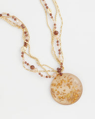 Neutral Gold Foil Pendant Necklace