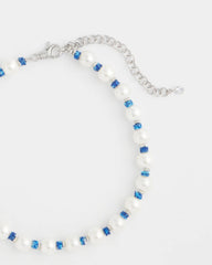Blue Short Pearl Blue Necklace