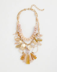 Neutral Chico's Originals Neutral Stone Bib Necklace