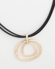 Gold Gold Tone Rings Pendant Necklace