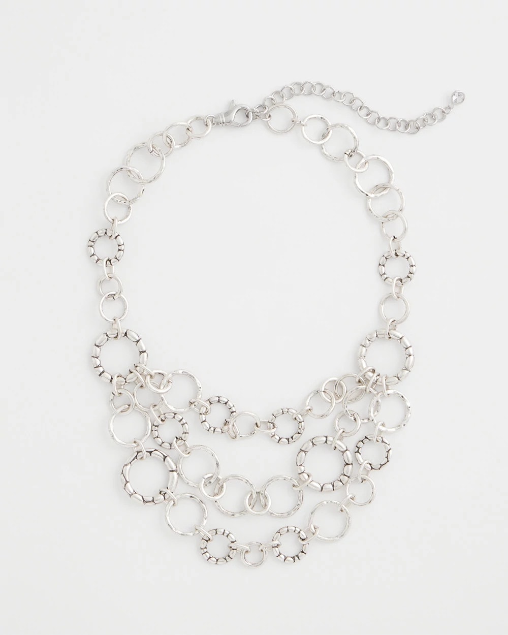 Silver Silver Multistrand Bib Necklace